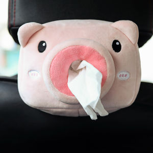 Cute Cartoon Car Tissue Box Plush Shape Napkin Storage Holder Car Decorative Accessories