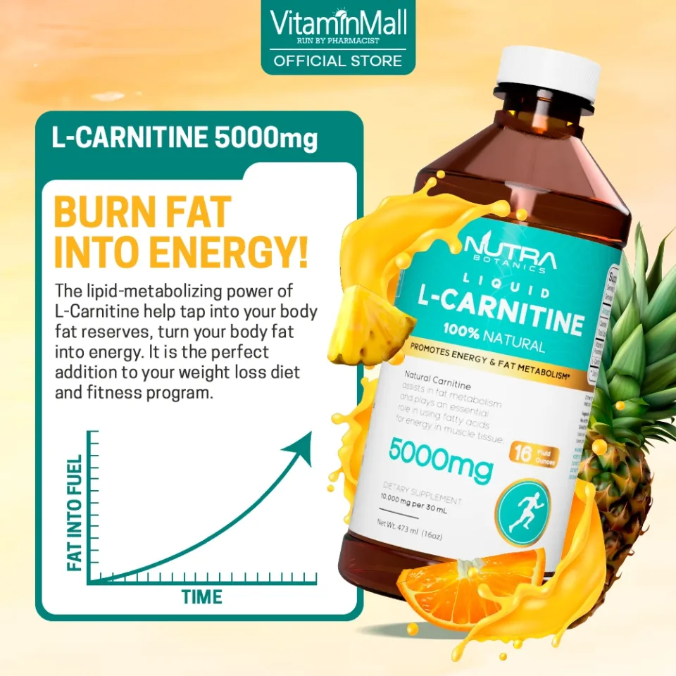 nutra botanics l carnitine 5000 mg Liquid L-Carnitine 5000mg - Liquid Fat Burner - 473ml - Orange Flavor - Supports Energy Production and Fast Recovery From Workouts Enhanced Energy Levels Recovery - Lazada lab Quantity:50 G L-Carnitina Carnipure® 90 Caps