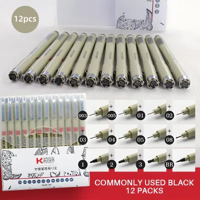 12PCS Sakura Pigma Micron Pen Set Drawing Fineliner Pen Sketch Brush Pen Set Art Marker