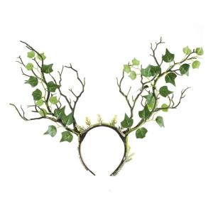 Natural Branch Headband Leaf Antler Headwear Fashion Hair Accessories and Halloween Cosplay Headwear Women Witch Outfit