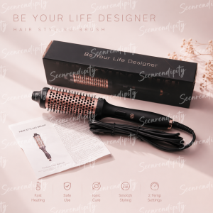 Ionic Thermal Brush Curly Straight Inward Curl 3 in 1 Easy Hair Curler Voluminous Curly Straight Endless Styles