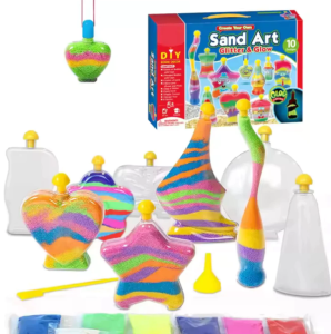 Creative Luminous DIY Colourful Glitter Glow Sand Painting with 10pcs Bootle Art Crafts Learning Educational Kids Toys  3261