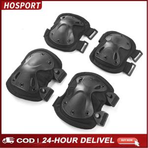 【NEW】 4 Pack Protective Gear Knee Pads Elbow Pads Outdoor Sports Safety Gear Tacticals Knee&Elbow Pads for Outdoor Cycling Mountaineering & Hiking