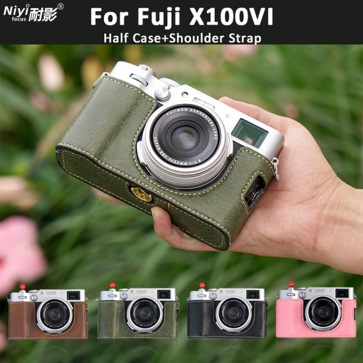 Camera Half Case For Fujifilm X100VI Fuji X100VI ManMade Leather