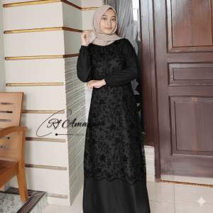 Gamis Brokat Tile Mutiara Wanita Elegan