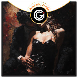 Tranh cặp đôi yêu nhau (tình yêu) bóng đêm lãng mạn.Tranh treo tườngdán tường trang trí nội thất.CGI-1288