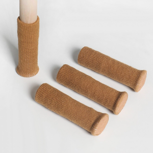 4ชิ้นผ้าถักความยืดหยุ่นสูงเงียบเก้าอี้หุ้มขากันลื่นพื้นตัวเชื่อมขาเฟอร์นิเจอร์ถุงเท้าใส่ขาเก้าอี้หนาขึ้นลดเสียงรบกวนเคลื่อนที่แผ่นหุ้มกันรอย