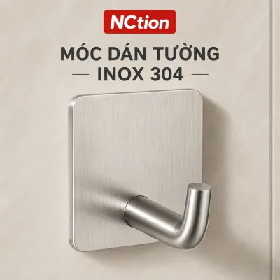 Móc dán tường inox 304 - Thiết kế hiện đại - Bề mặt mạ crom - Khả năng chịu lực cao - Dễ dàng lắp đặt - Phù hợp cho phòng tắm và nhà bếp