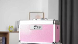 กล่องล็อคยา - กล่องล็อคยาปลอดภัย ขนาด 11.2x7.4x6.8 ชุดกุญแจปลอดภัยสำหรับการปฐมพยาบาล กล่องเก็บของหลายชั้นพร้อมกุญแจ กล่องล็อคสำหรับการใช้ยาเพื่อสุขภาพ สีดำ