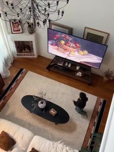 Compatible TV Console Cabinet Mobile TV Stand Floor Standing TV Cabinet Storage Cart With 65-100 Inch