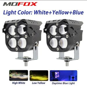 MOFOX D2 Laser Gun 80W MDL Mini Driving Light High/Low Beam White Yellow Auxiliary Light For Motorcecle Car Waterproof Driving Off Road Motorbike Work Lamp  LED Lights