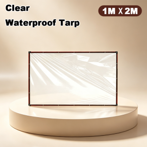 Transparent Trapal Makapal Waterproof Tarpaulin Clear Lona Tolda Thick Plastic Sheet With Metal Eyelets For Balcony Garden Plant Truck Outdoor Rain Cover