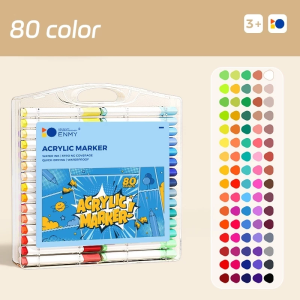 [SG Local Stock]80Color Acrylic Marker Pen Acrylic Paint Drawing Colouring Painting Art Multi Surface Use Marker Pen