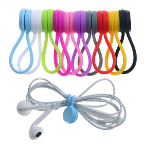 1/5pcs Reusable Magnetic Cable TiesCord OrganizerSilicone Magnetic Cord Ties for Bundling Stuff Book Marker Fridge Magnets