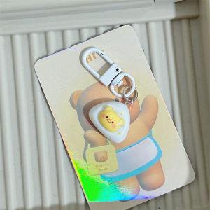 Cute Creamy Bear Keychain Butter Bear Keyring Cartoon Student Schoolbag Pendant Accessory Gift for Friends 可爱黄油小熊钥匙扣