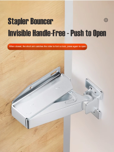 Powerful stapler spring rebounder handlefree cabinet door stapler invisible pushtype stapler