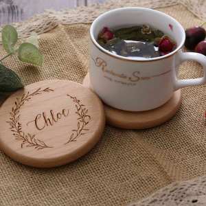 Personalised Engraved Wood Coaster Customised Wooden Coasters Custom Name Wedding Favours Gift Ideas