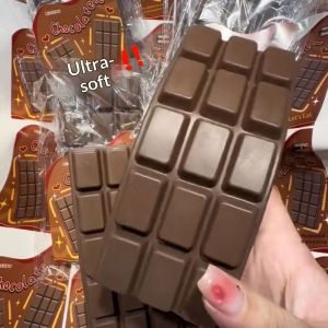 Soft Chocolate Bar Squishy Toy for Stress Relief - Realistic PU Foam Simulation Perfect Gift for Adults and Teens