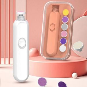 DSFSK with LED Electric Baby Nail Trimmer 360-degree Trimming Low Noise Baby Nail Clipper Set Fingernails Polisher Comfortable Grip Infant Automatic Nail Grinder Baby Care Tools