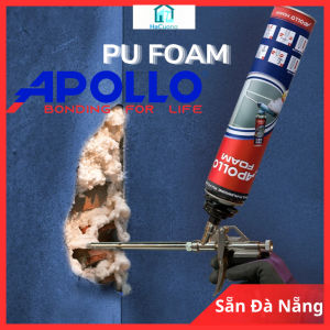 [Đà Nẵng]  Keo bọt nở Apollo Foam (PU Foam) loại có vòi xịt nhựa 750ml chính hãng - Trám khe hở cách âm chống thấm
