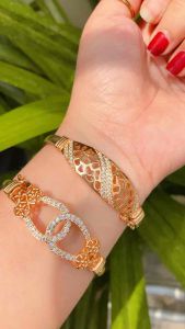 GELANG GOLD BANGLE BANGKOK LAPIS GOLD DIHIASI PERMATA TANAM MEWAH CANTIK ANTI LUNTUR PERHIASAN IMPORT XUPING WANITA DEWASA MODEL KOREA KEKINIAN VIRAL