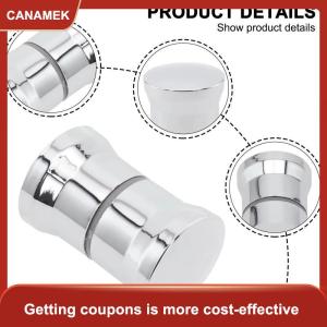 【CANAMEK 】 Stylish Shower Glass Door HandleSliding Shower Doors KnobDouble Sided Pull Hardware Replacement Parts For Bathroom Glass Doors