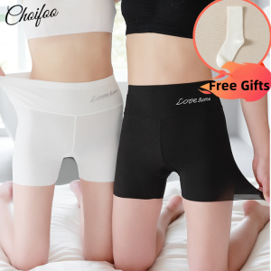 ChoiFoo ซื้อ 1 แถม 1กางเกงเลกกิ้งขาสั้น กางเกงขาสั้นกีฬาโยคะ กระชับหน้าท้องยกก้น เย็นสบายระบายอากาศได้ ความยืดหยุ่นสูงไม่เสียรูปง่าย กางเกงเซฟตี้ผ้าไหมน้ำแข็ง นุ่มและสบายกางเกงขาสั้นฟิตเนส