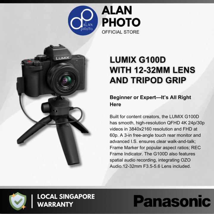 Panasonic DC-G100VEC-K Lumix Cámara Vlogging EVIL Grabación 4K (Calidad De Sonido, Lente 12-32 Mm F3.5, Compacta Y Ligera, Para Vlogger, Trípode Empuñadura, Wi-Fi, Bluetooth, HDMI), Negro - View #2