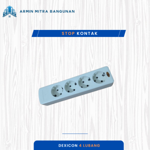 STOP KONTAK DEXICON 4 LUBANG – COLOKAN LISTRIK AMAN SNI DENGAN ARDE & LAMPU INDIKATOR