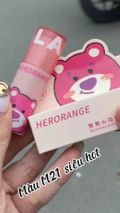 Son Kem Gấu Dâu Herorange Siêu Mềm Mịn Môi Siêu Xinh