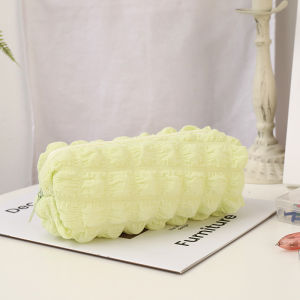 𐙚 Hộp bút vải mây popcorn xốp mềm nhăn màu pastel trơn túi đựng mỹ phẩm dung tích lớn quà tặng bạn nữ tối giản màu trắng be đen hồng tím vàng