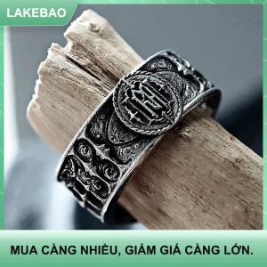 【LAKEBAO】 Retro Cá Tính Cổ Bạc Màu Rỗng-out Cứu Trợ Vương Miện Nhẫn Cho Phụ Nữ Người Đàn Ông Halloween Thời Trang Gothic Đồ Trang Sức