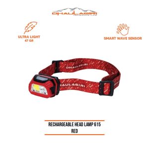 Dhaulagiri - Senter Kepala - Rechargeable Head Lamp 615 - Senter Kepala Ultralight 47gr Dilengkapi Smart Sensor 100 Lumens Tahan 15 Jam