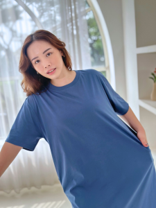 Dress Wanita Jumbo Bigsize Midi Dress Bahan Katun