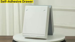 2 Pack Under Desk Drawer Self-Adhesive Hidden Desktop Organizer Attachable Desk Drawer Slide Out Table Storage Tray for Pencil Pen Stationery Home Office Organization Large White