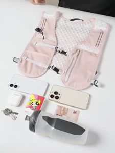 Áo vest chạy MUNDAN chống nước nhẹ có ngăn đựng bình nước và dải phản quang cho hoạt động ngoài trời đạp xe và đi bộ đường dài