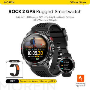 Morein Plus Rock 2 GPS Smartwatch - Tahan Air 3ATM | GPS Kompas | Altimeter Barometer | Monitor Kesehatan