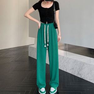 IELGY womens high waist drape straight casual wide leg pant