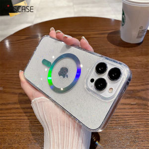 KISSCASE Magsafe Clear Case For iPhone 15 Pro Max 14 Plus 13 12 11 Transparent Star Glitter Laser Fashion Shockproof Non-slip Anti-drop Mobile Phone Case