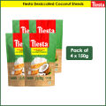 Fiesta Desiccated Coconut Shreds 150g - Pack of 4   Unsweetened, Finely Shredded, Ideal for Desserts, Baking, Cooking,. 