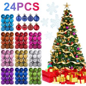 Combo 24 quả cầu 3cm treo cây thông noel Bộ 24 Trái Châu 3cm Trang Trí giáng sinh Cây Thông Noel