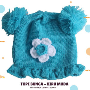 Kupluk Anak Nama//Kupluk Motip Bunga//Rajut anak motip//Topi bunga matahari