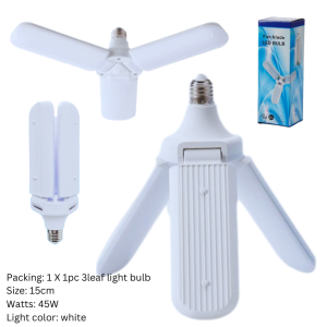 45W LED foldable fan blade light bulb LED lights 3 leaves lights E27 power saving energy saving cool lightBINLU