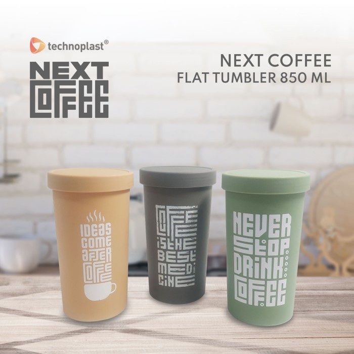 TECHNOPLAST%20NEXTCOFFEE%20FLAT%20TUMBLER%20/%20GELAS%20/%20BOTOL%20MINUM%20850%20ML%20-%20Cokelat%20-%20Image%202