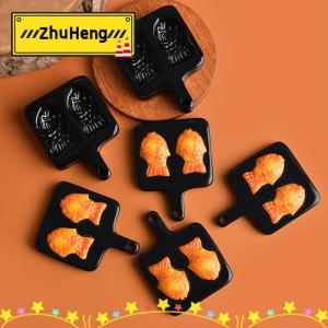 zhuheng 1 Bộ Dollhouse Mini Taiyaki khuôn nướng chảo thu nhỏ mặt hàng Om cá hồng khuôn thực phẩm nhà búp bê phụ kiện nhà bếp đồ chơi