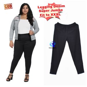 Celana legging Dewasa Super Jumbo Bahan Denim Premium Fit to XXXL
