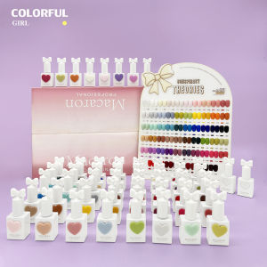 【Ready to send】58 colors free color chart base top gel color 15ml. Sansu 3.0 model MACARON bow cap gel color.