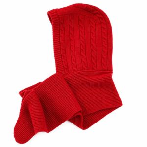 LETIGO Thickened Knitted Balaclava Hat Neck Protection Soft Knit One-Piece Hooded Hat Fashion Warm Hooded Scarf Hat Women