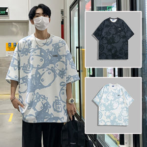 [ Hoàn Tiền Max ] Áo Thun Nam Tay Ngắn Cổ Tròn Dáng Rộng Họa Tiết Bò Sữa Vui Nhộn Phong Cách Trẻ Trung Cá Tính Năng Động Blue Monday MEN TOP 198