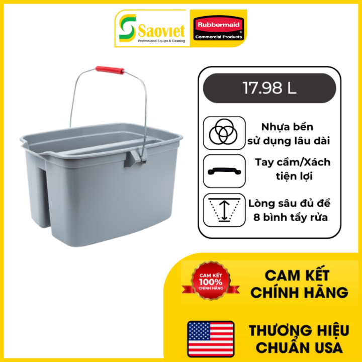 xô nhựa đựng đồ Rubbermaid chia làm 2 ngăn tiện lợi, chuyên đựng dụng ...